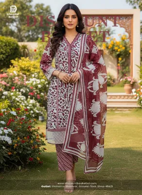 Digital Print Cotton Dupatta 3-Piece Set